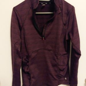 Hyba half zip running sweater. Plum colored.